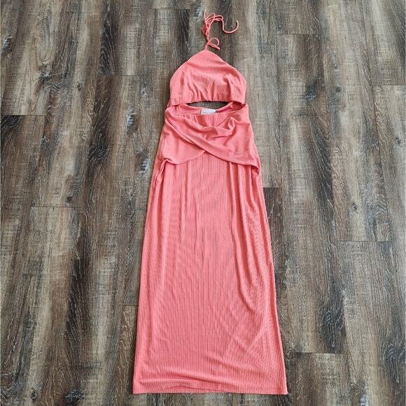 Significant Other Hallie Dress in Watermelon Size 6 NWT Halter Cut Out Midi - Picture 4 of 16